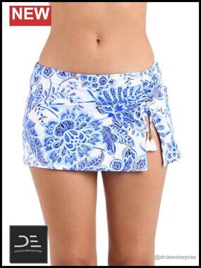 Skirted Hipster Bikini Swimsuit Bottom with Ruffled Hem